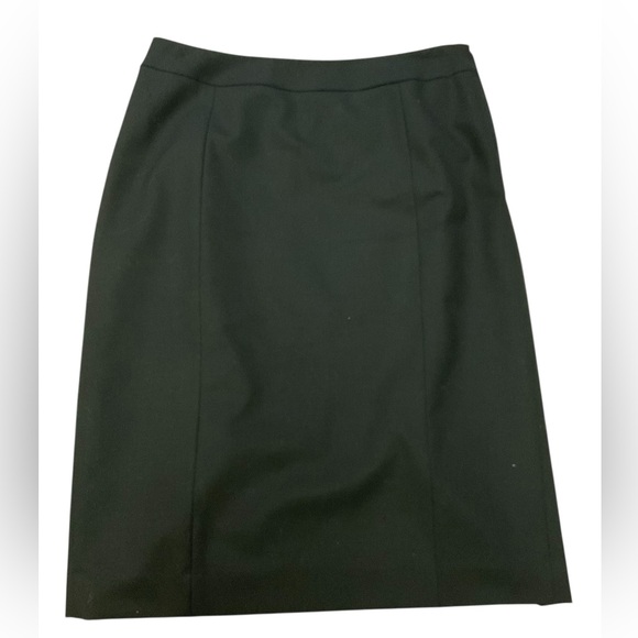 Lafayette 148 New York Skirt Size 4 Black Wool Blend Double Vent Pencil academia - Picture 5 of 16